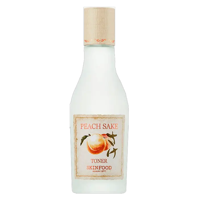 SKIN FOOD Peach Sake Toner 135ml (4.56 fl.oz.) - Tighten Pores and Sebum Control Skin Smoothing Facial Toner for Oily Skin