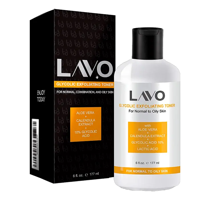Glycolic Acid Toner 10% by LAVO - Facial Astringent for Oily