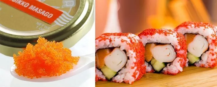 Consumo de Masago em sushi
