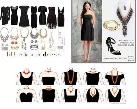 colares que combinam com vestidos de festa pretos