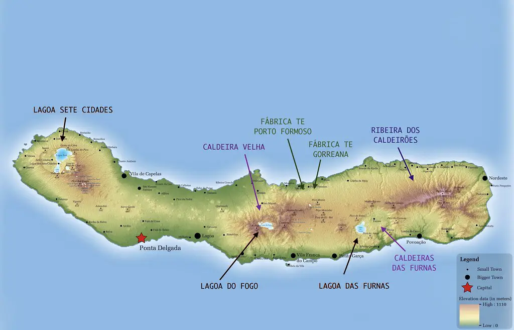 São Miguel Açores Mapa